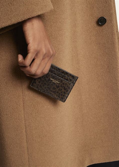 saint laurent leopard card holder
